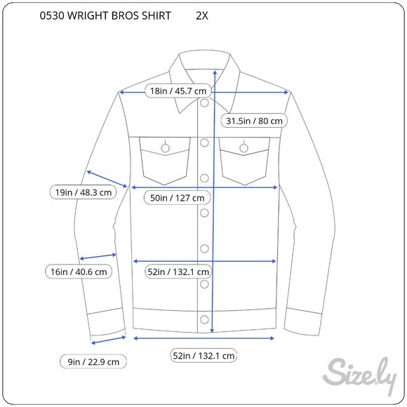 Wright Brothers Chambray Shirt Men's 2XL Long Sleeve Button Front Embroidered - Picture 4 of 11